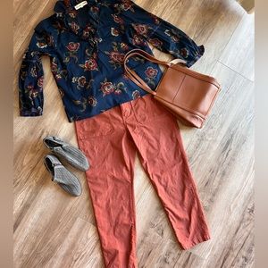 Madewell cotton blend khaki in the perfect pumpkin spice rust for fall 31
